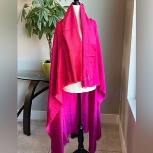 Salvatore Ferragamo Logo Monogram OVERSIZED Scarf/Wrap - Cashmere/Silk Pink